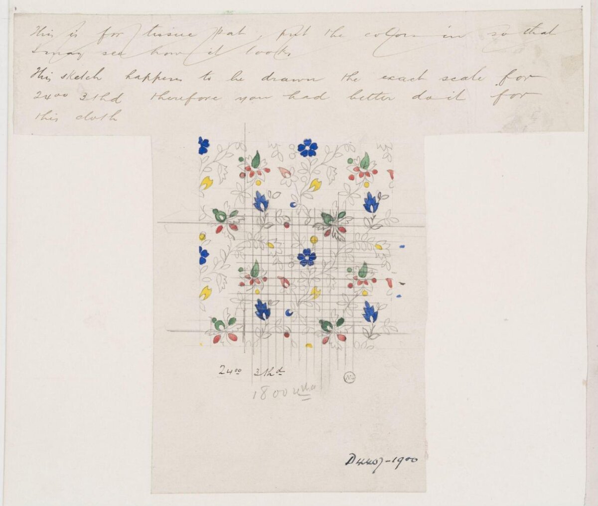 1900 Textile Pattern Design Sketch