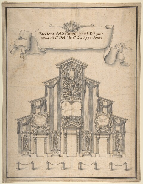 Joseph I Funeral Church Facade Drawing