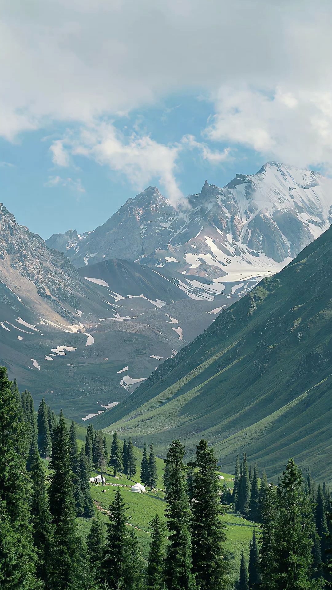Snow-capped Mountain Valley Landscape