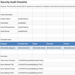 Security Audit Checklist