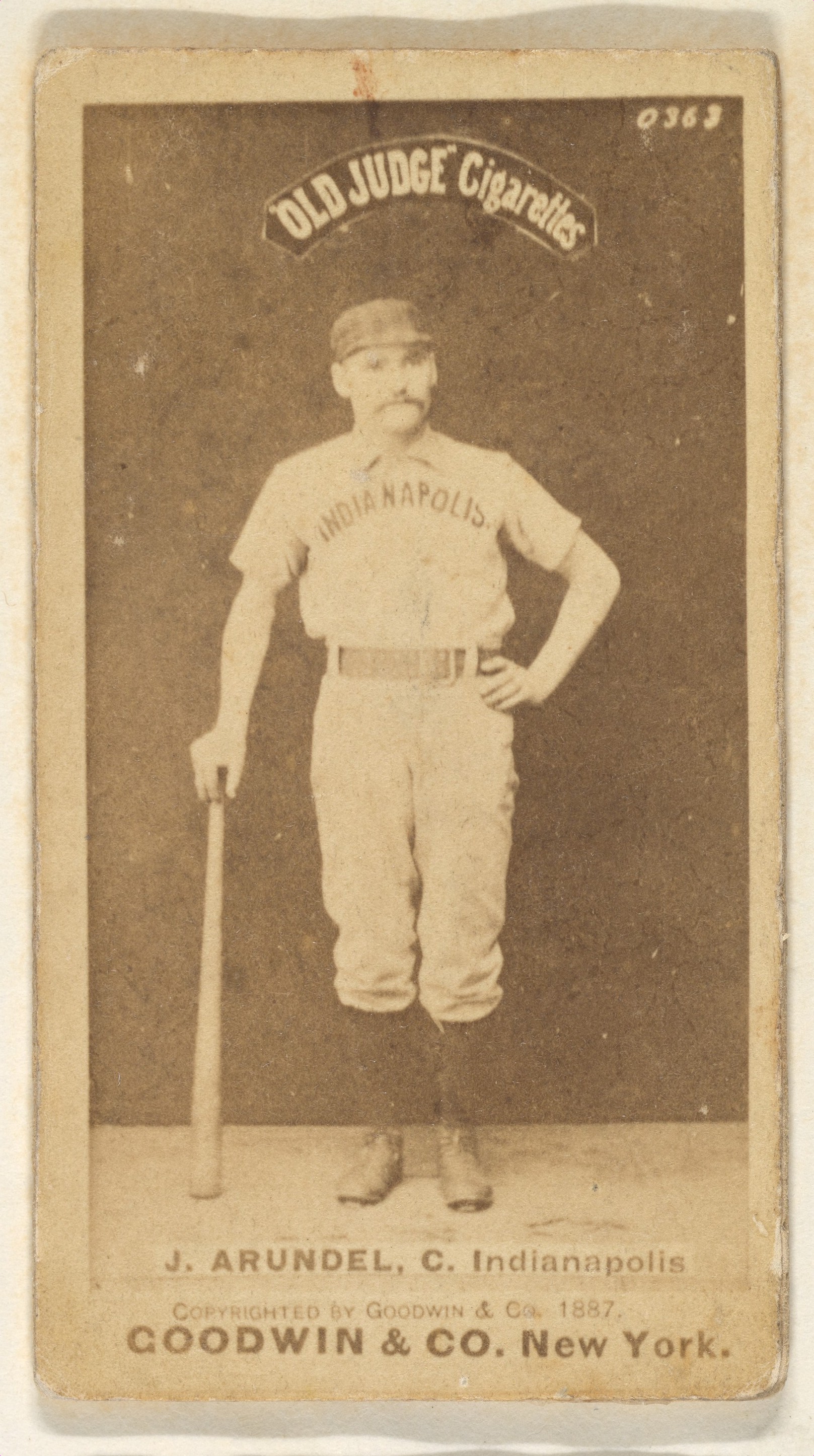 1887 J. Arundel Baseball Cigarette Card