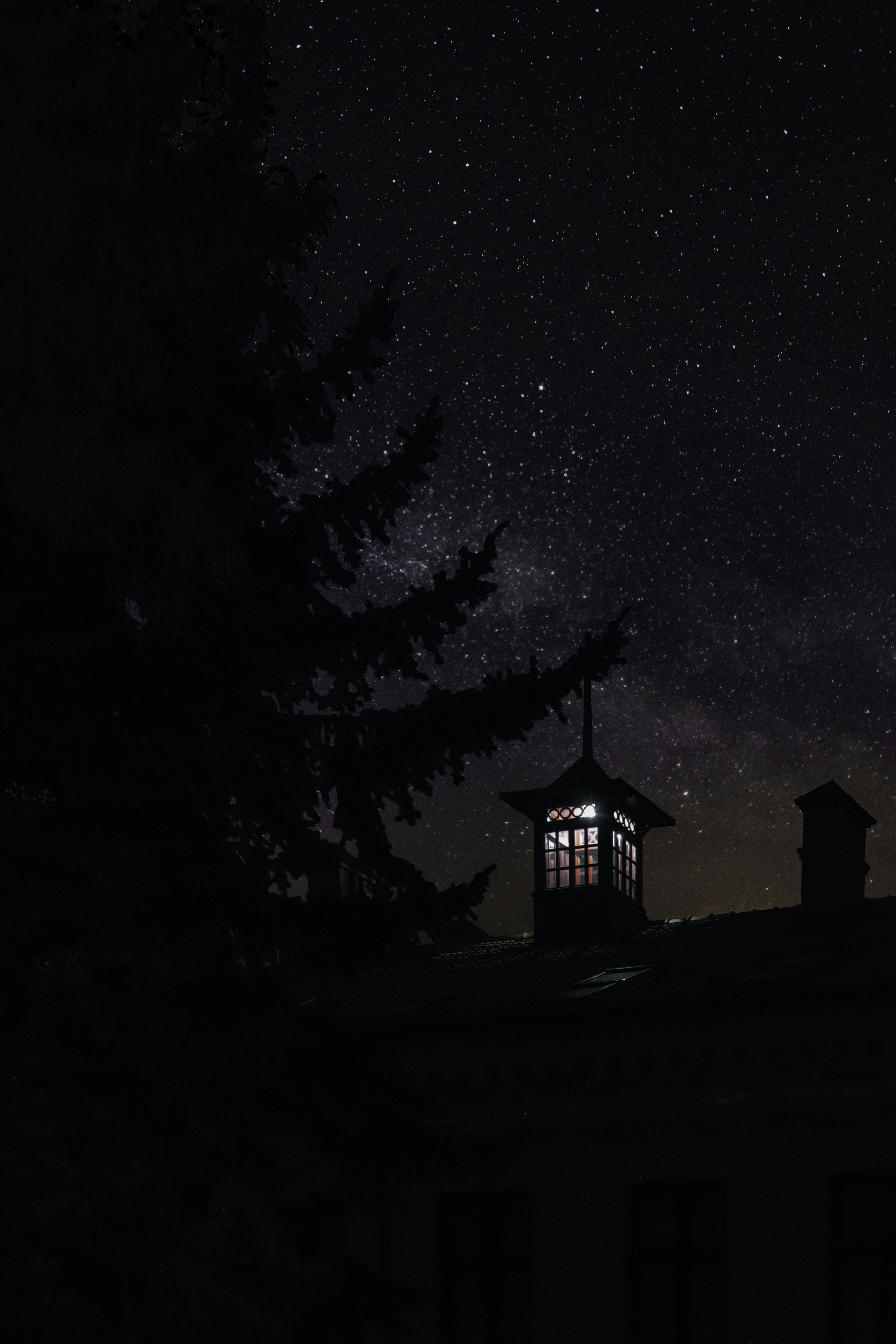 Starry Night Over Rooftop