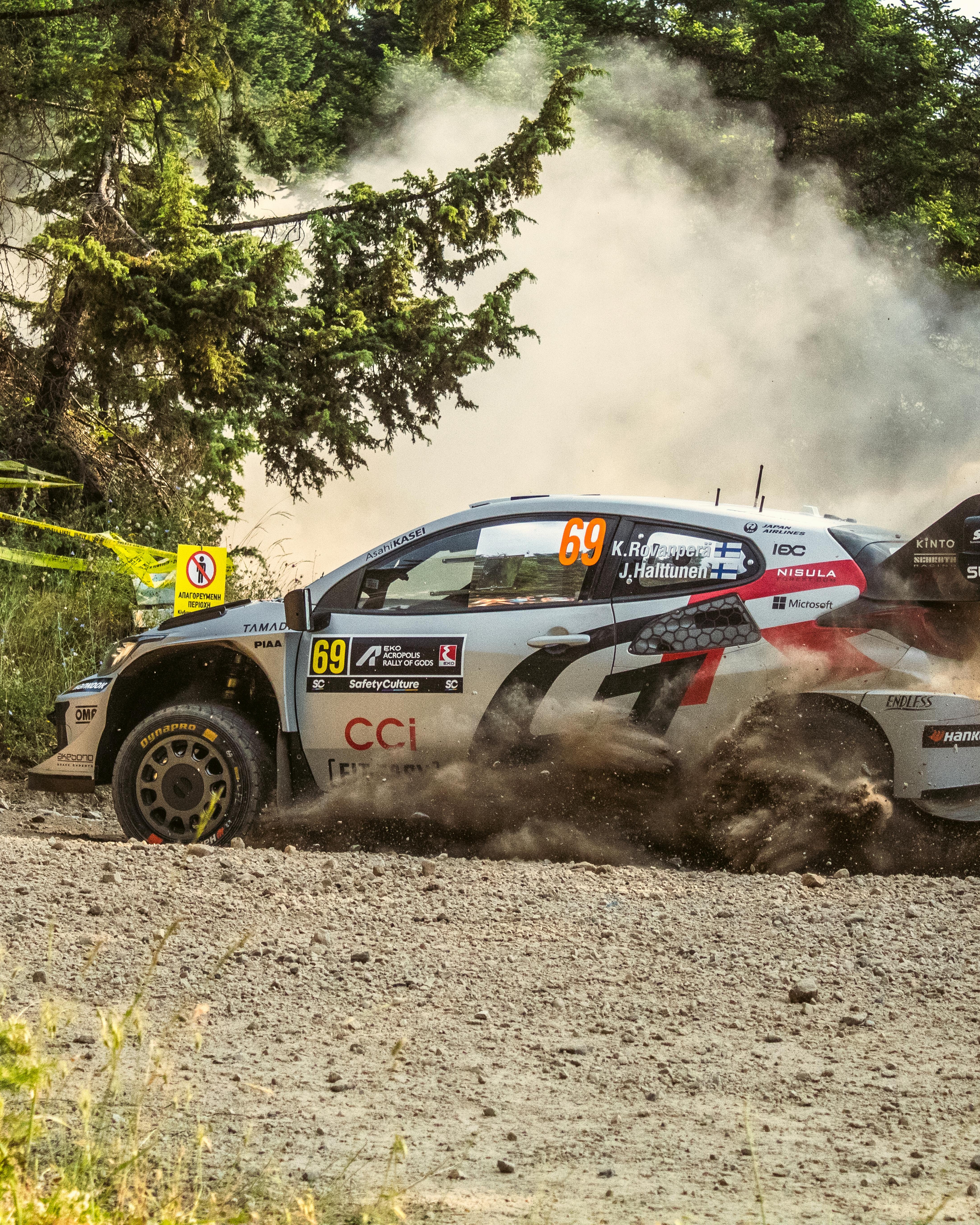 69 Rally Car Racing on Gravel Track