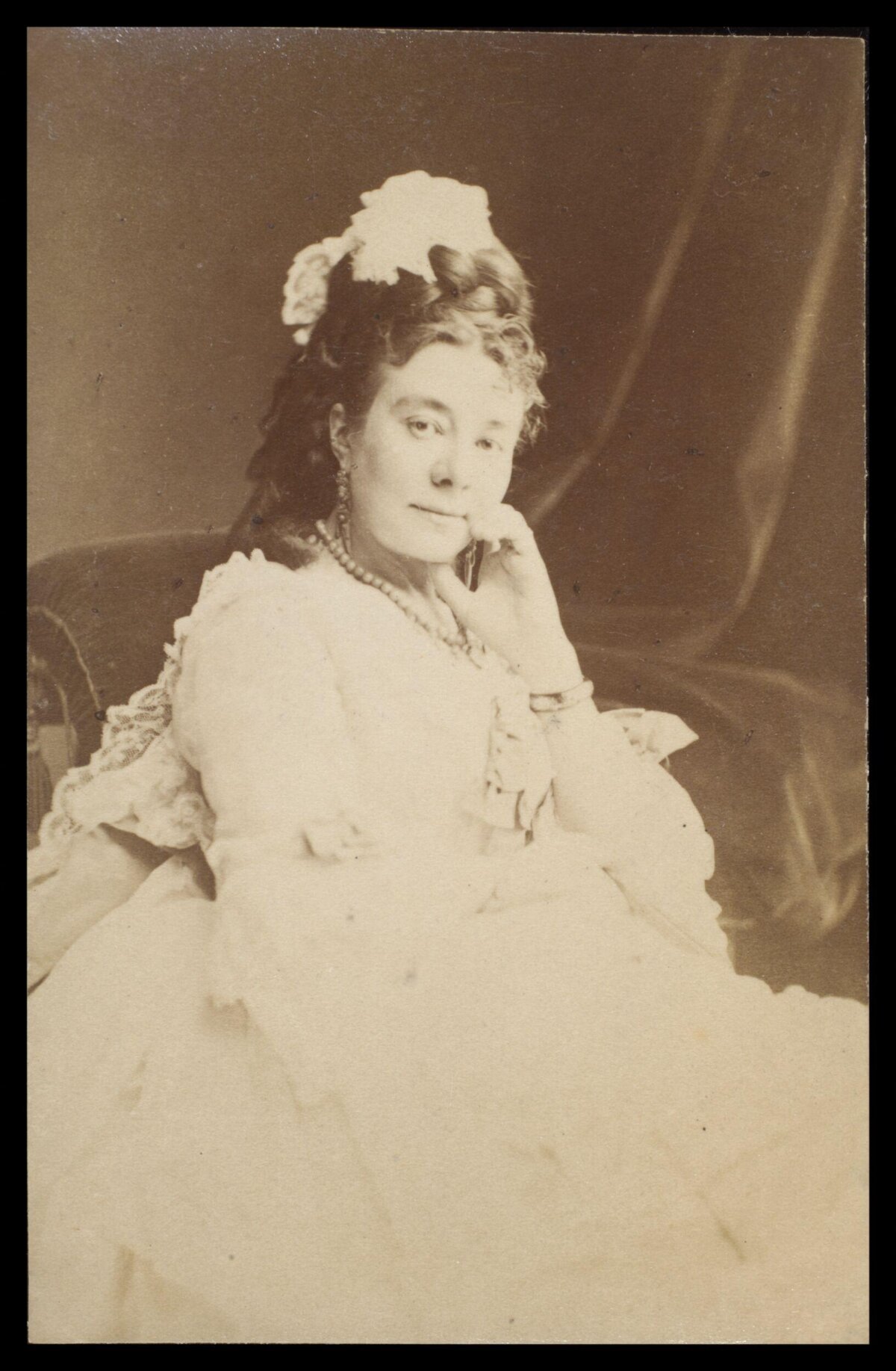 Vintage Sepia Portrait of Seated Woman