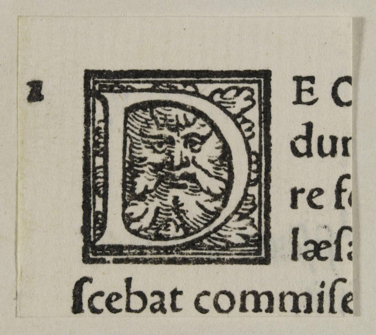 Antique Woodcut Decorated Initial D