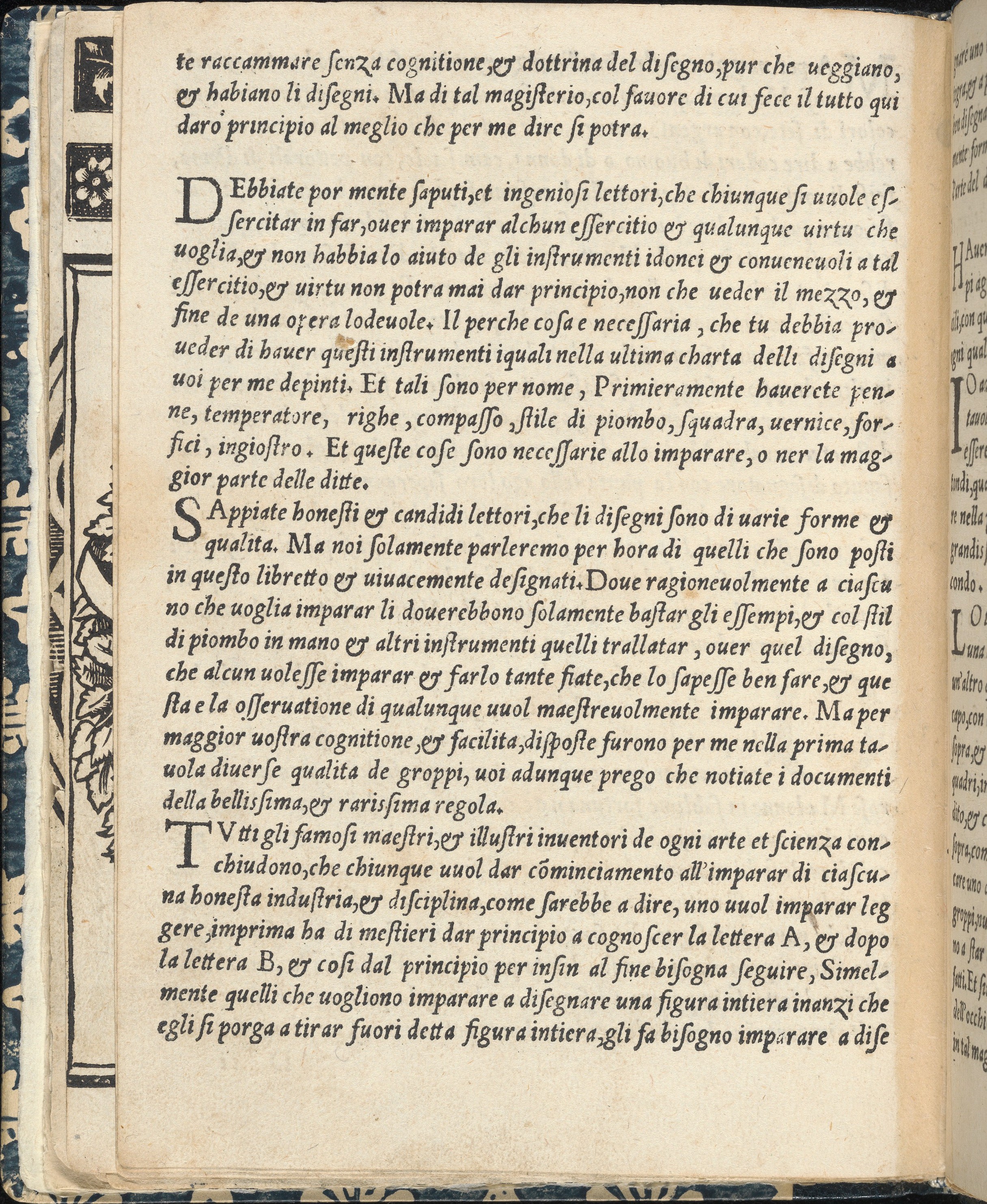Old Italian Printed Book Page