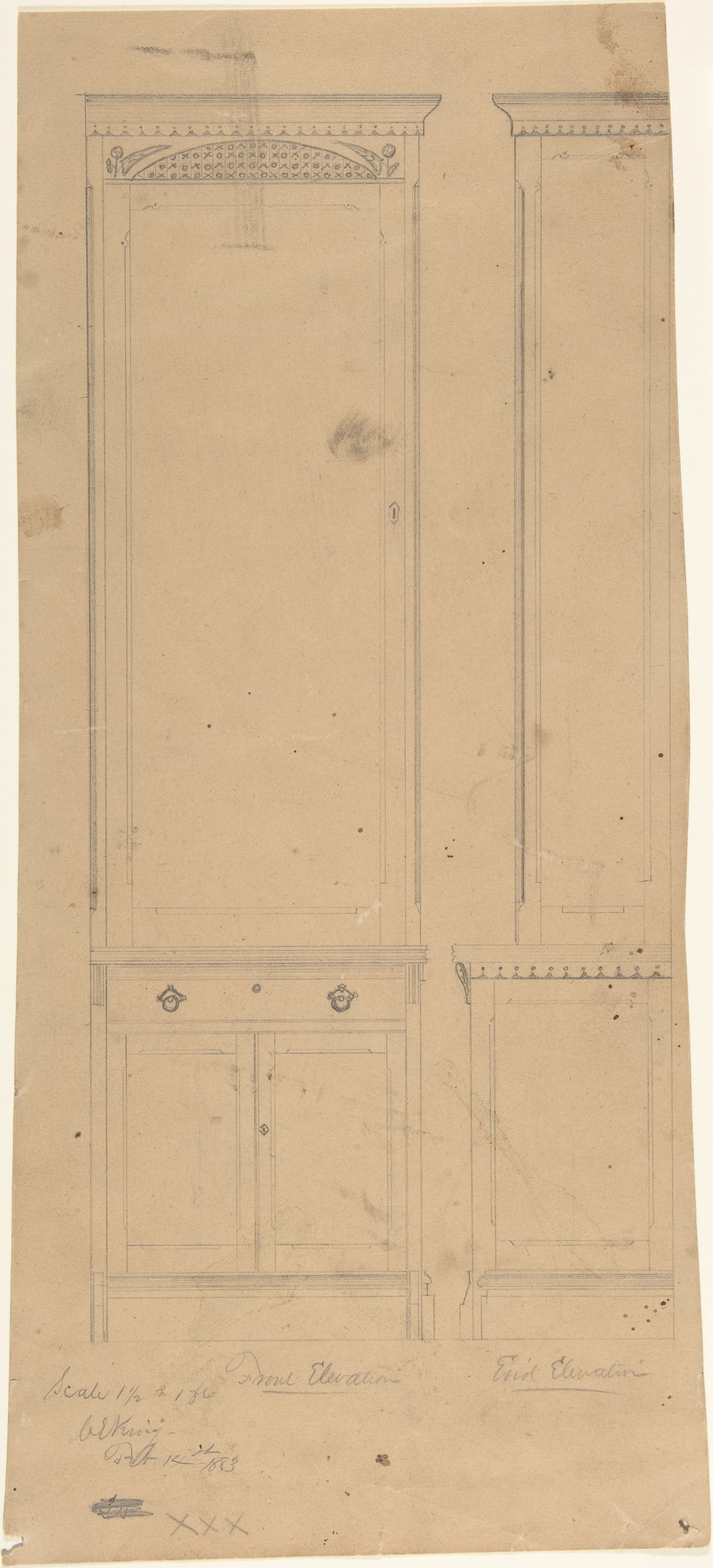 1883 Door Elevation Architectural Drawing