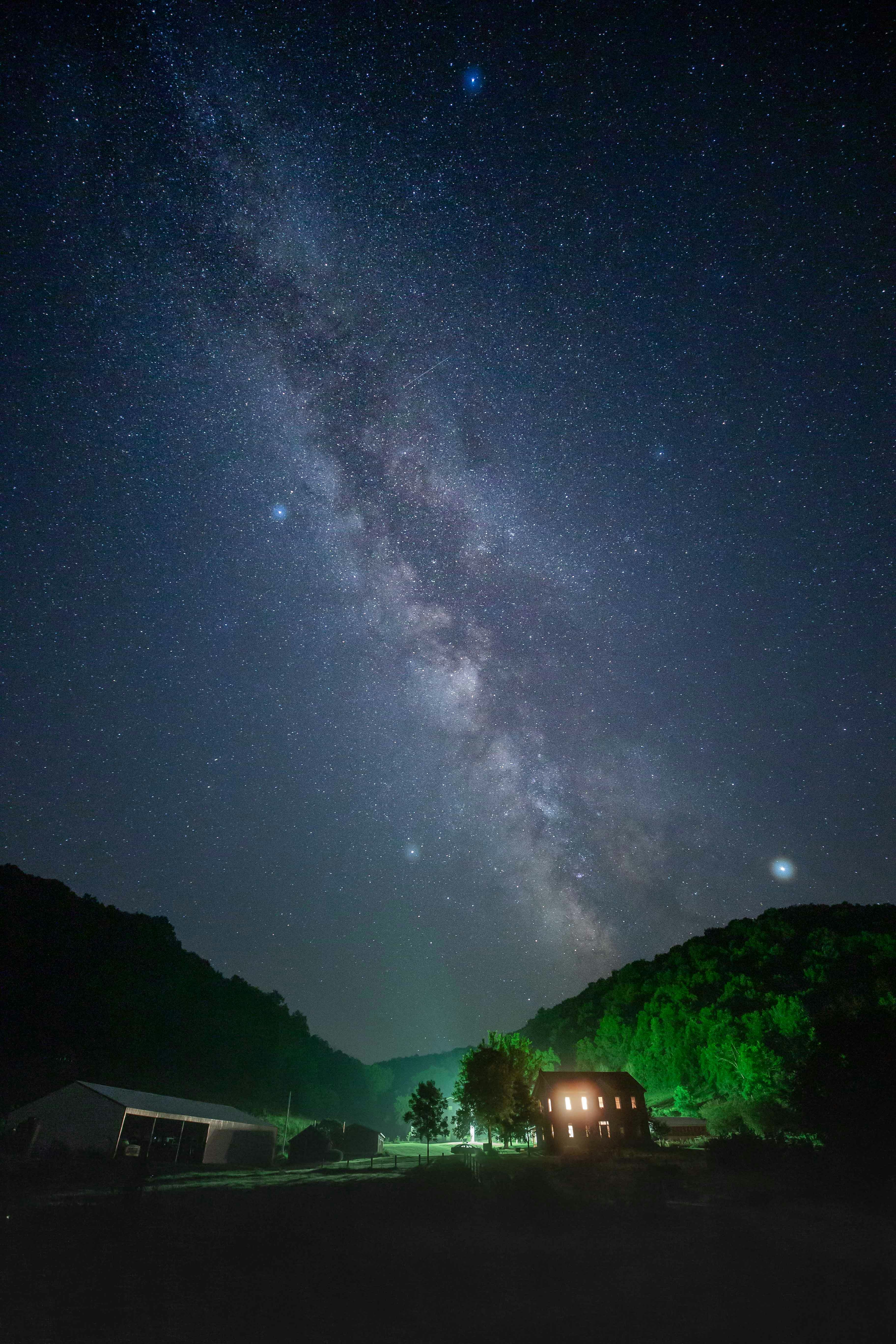 Milky Way Over Valley Homestead