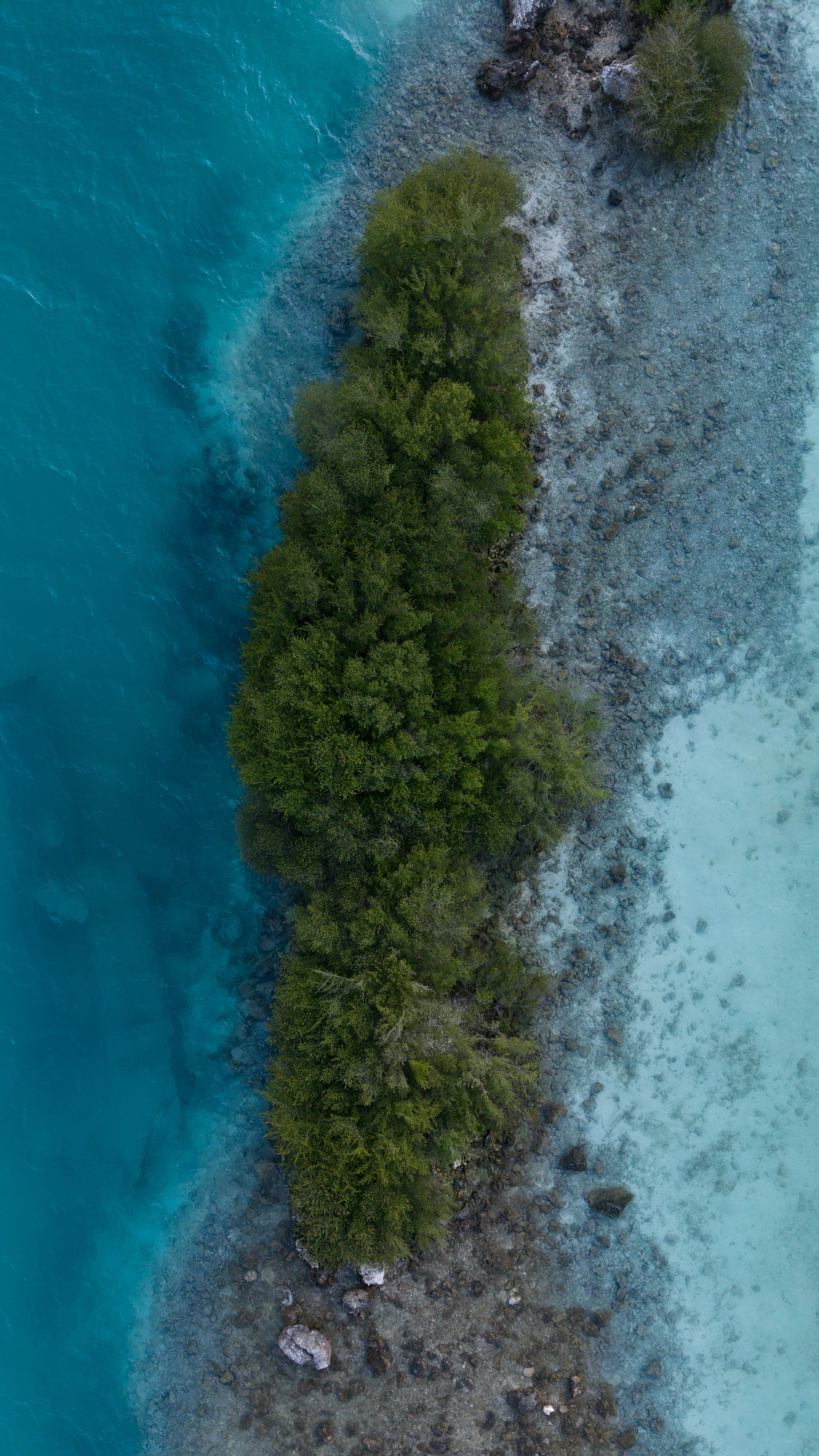 Aerial View of Forested Islet