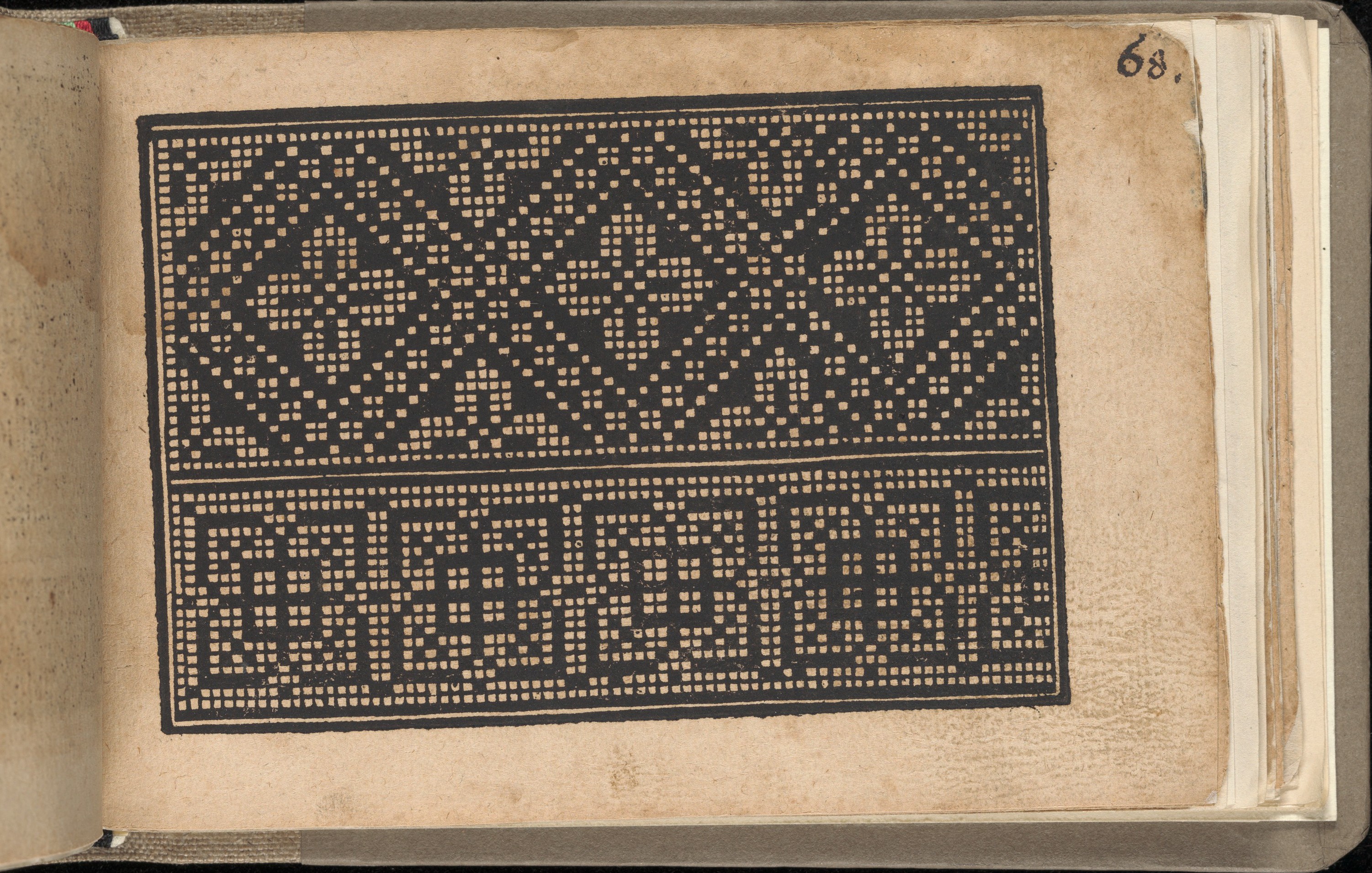 Vintage Needlework Pattern on Old Book Page