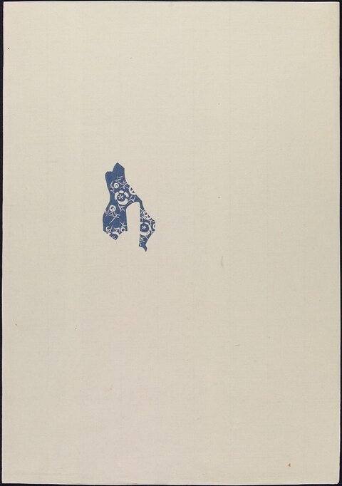 Blue Decorative Paper Cut on Beige Background
