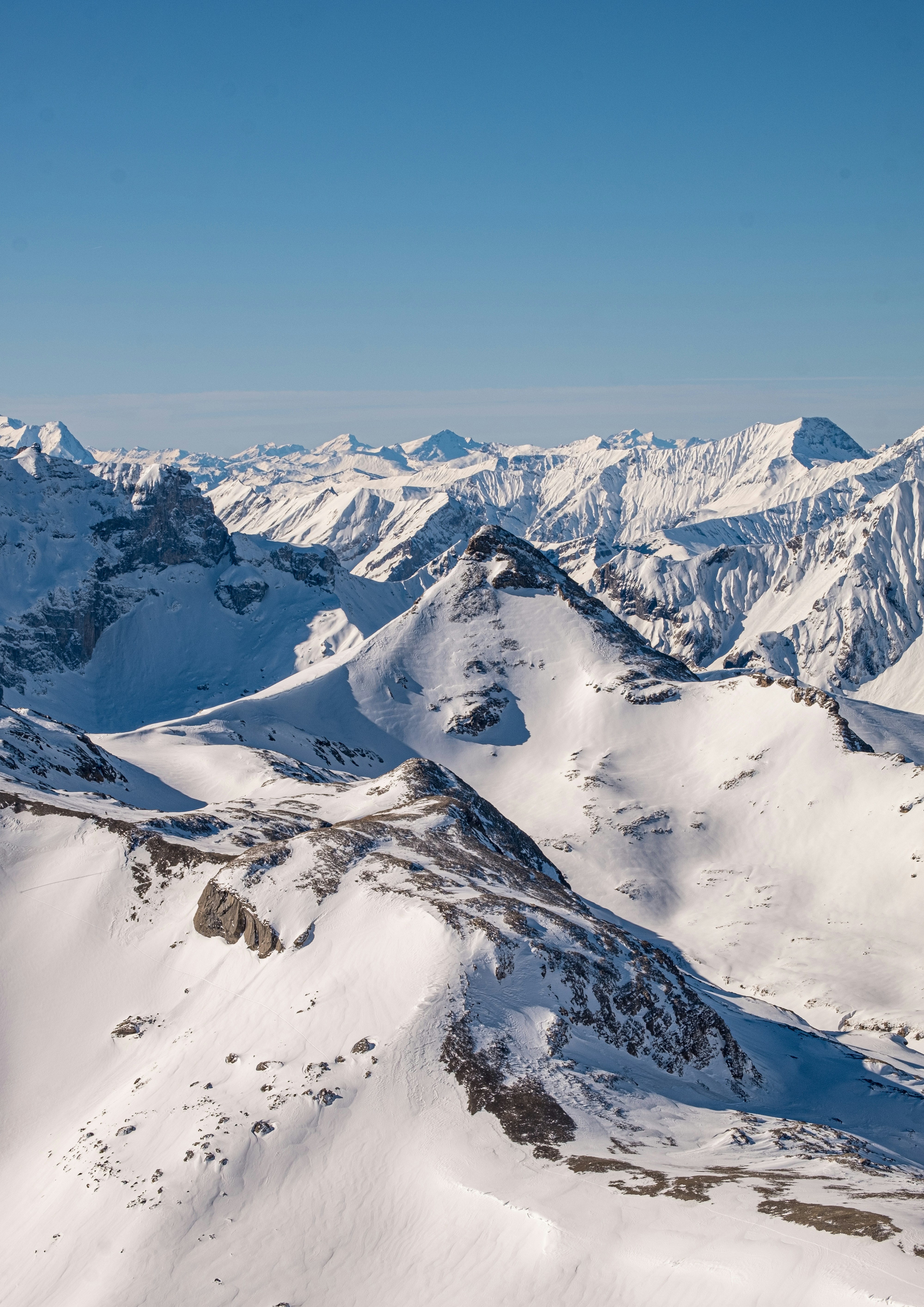 Snow-covered Alpine Mountain Range