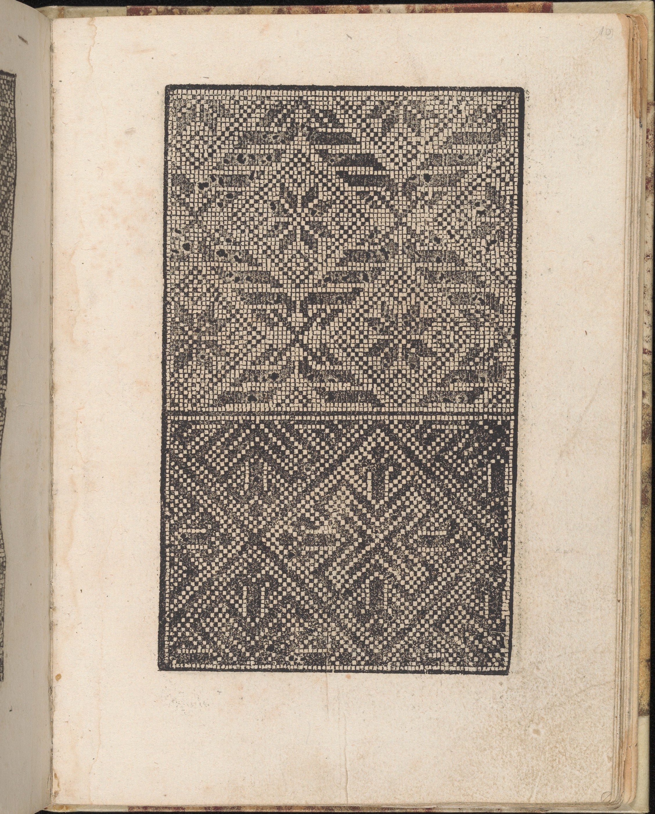 Vintage Geometric Pattern on Antique Book Page