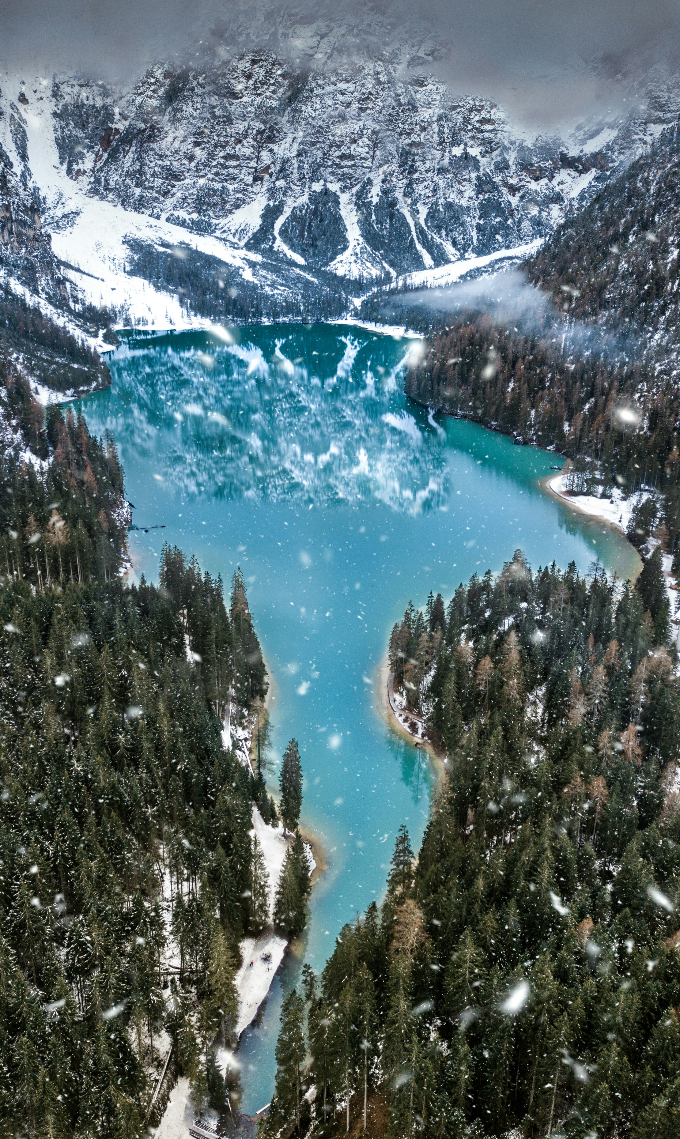 Snowy Mountain Lake View