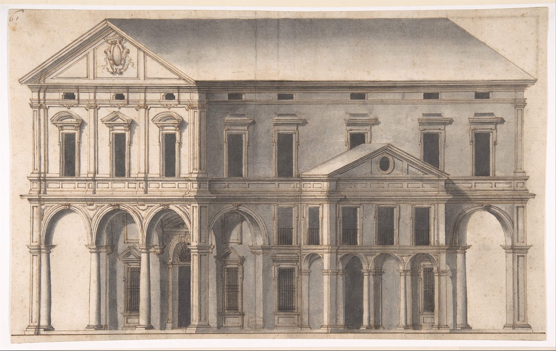 Architectural Drawing of Palace Facade