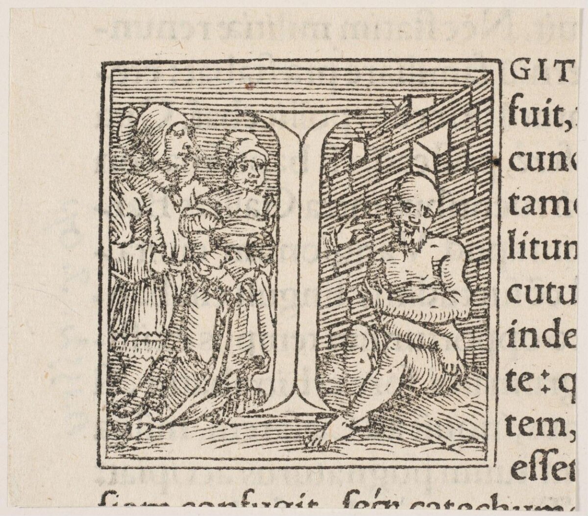 Decorated Initial Woodcut from Early Printed Book