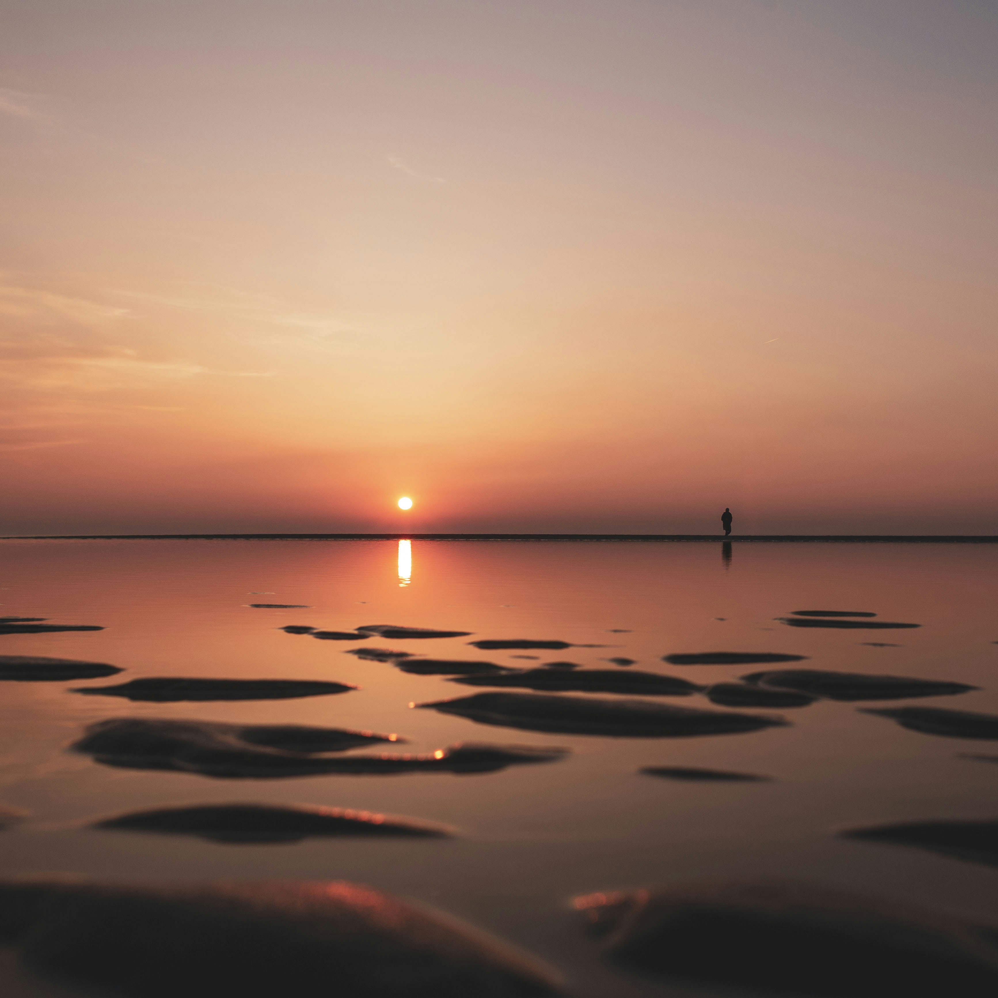 Sunset Over Tidal Beach