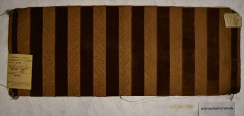 Vintage Striped Velvet Fabric Sample
