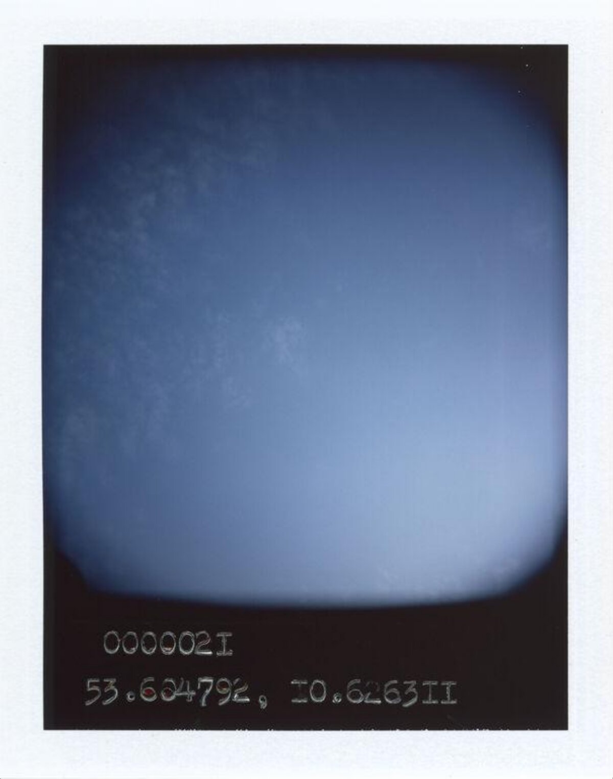 Polaroid Blue Sky With Coordinates