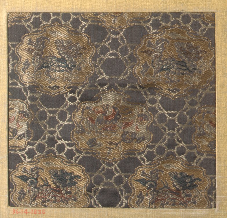 Antique Patterned Brocade Textile Fragment