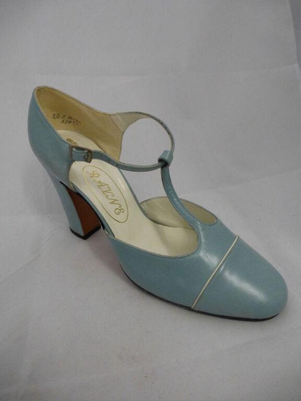 Vintage Light Blue T-Strap High Heel