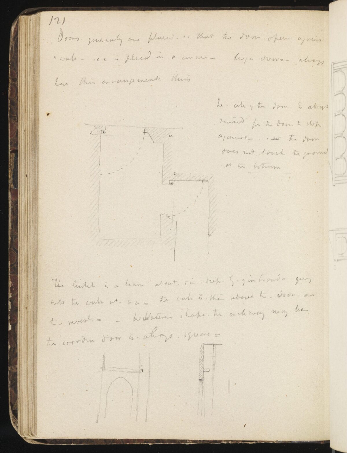 Vintage Architectural Door Design Notebook Page