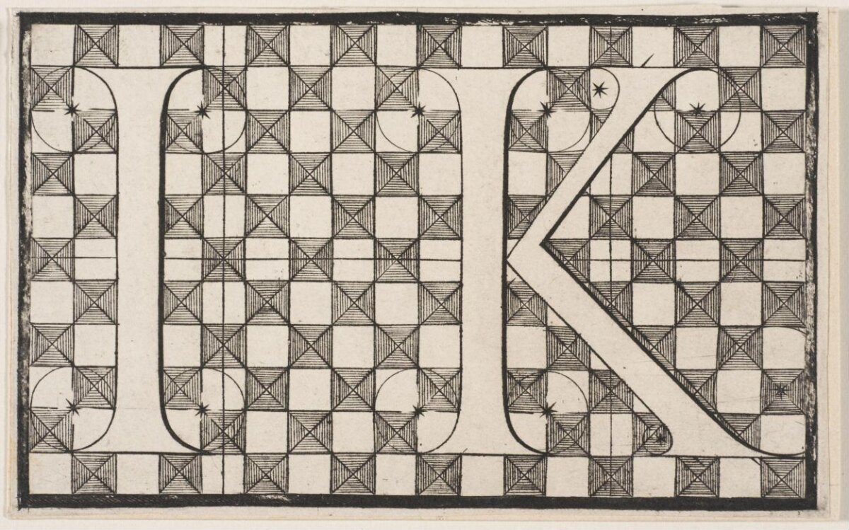 Geometric Patterned Letter K Design