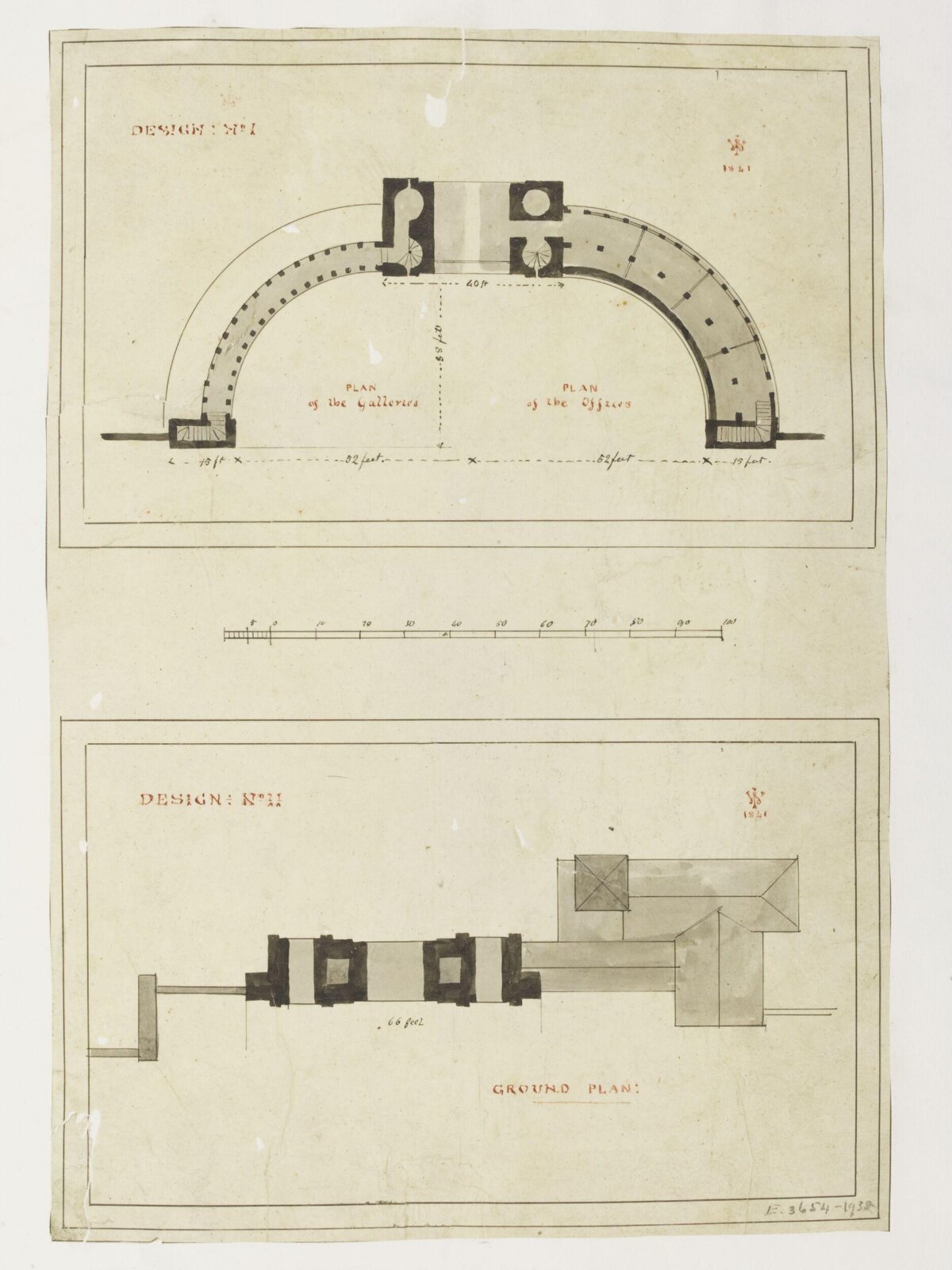 Two 1821 Architectural Design Floor Plans