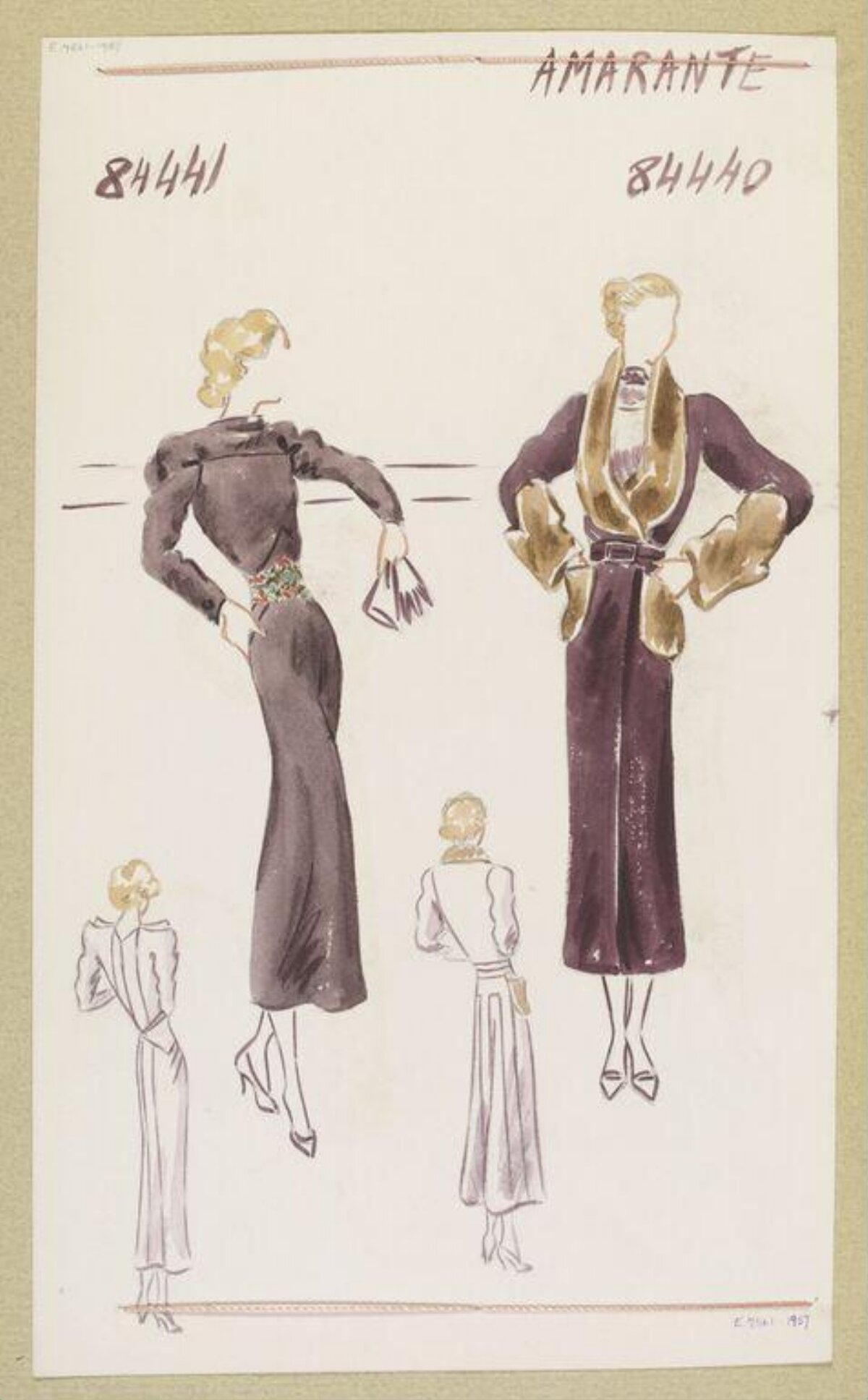 Vintage Women's Fashion Sketch