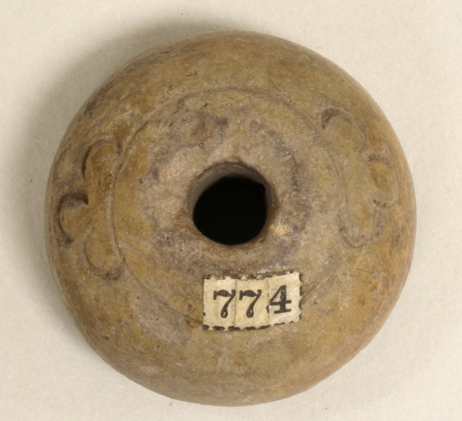 Ancient Carved Ceramic Spindle Whorl