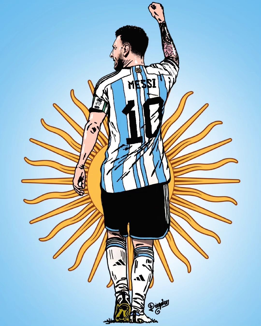 Lionel Messi Argentina Illustration
