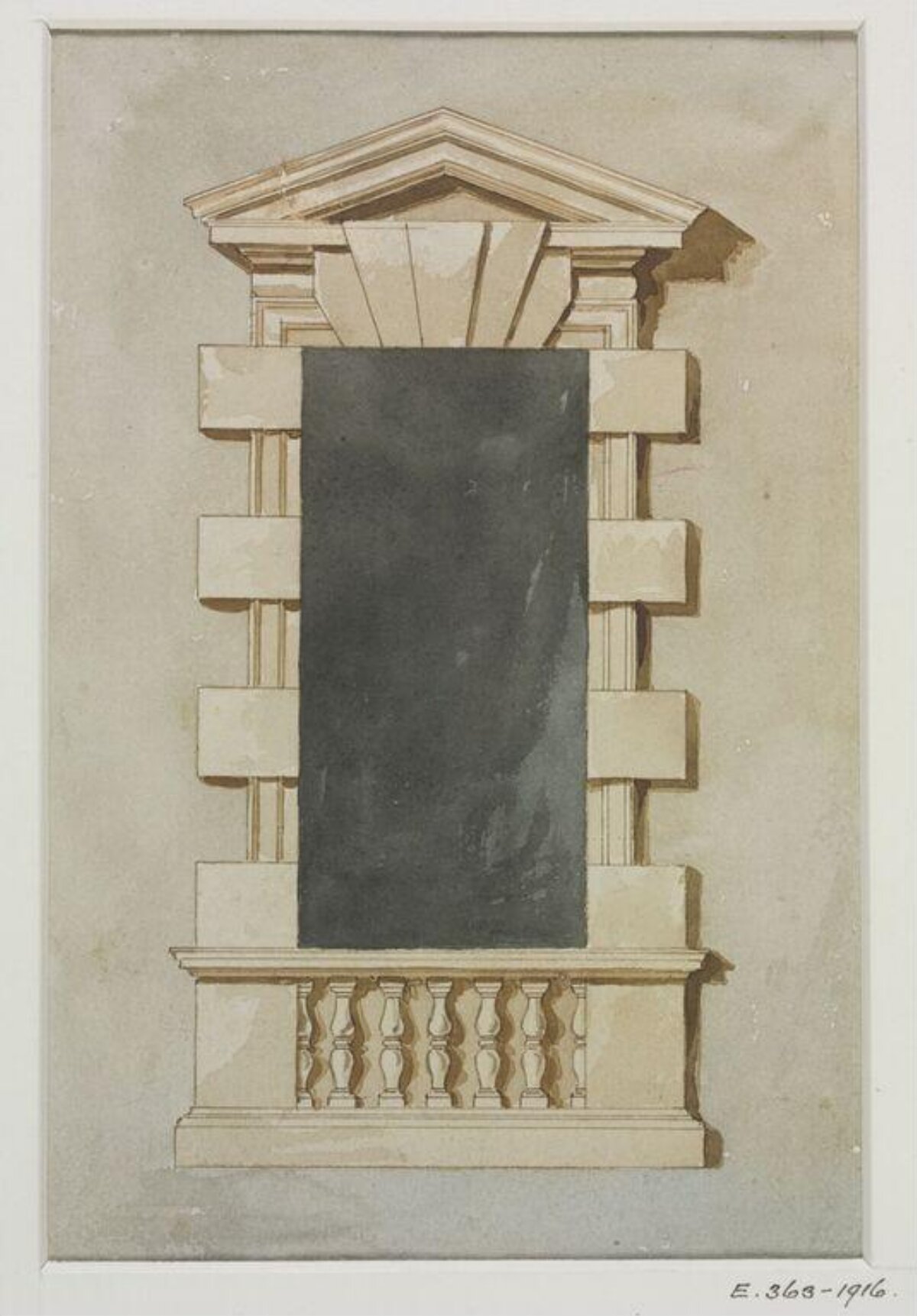 Watercolor Sketch of Classical Window