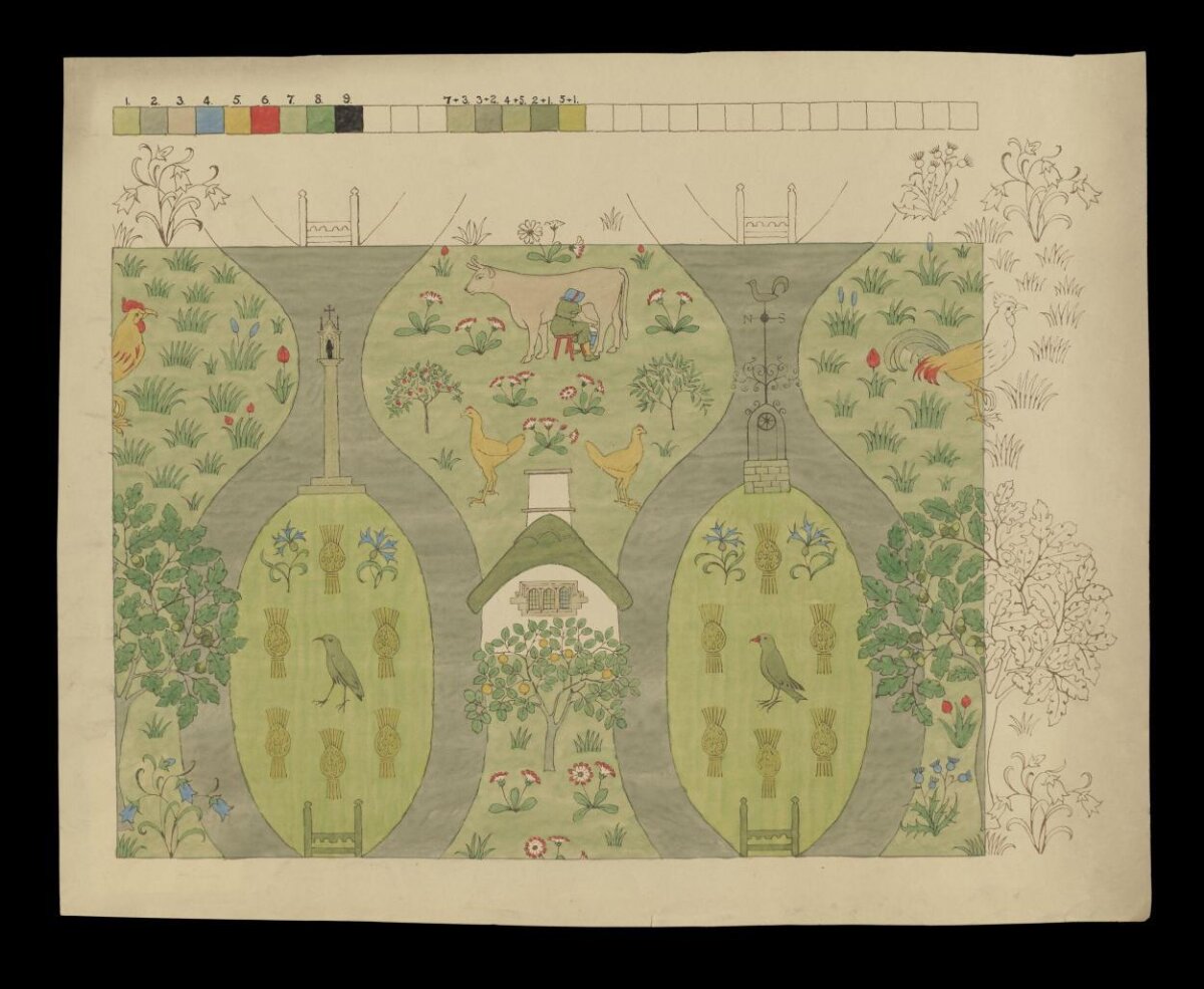 Vintage Farm Landscape Design Sketch