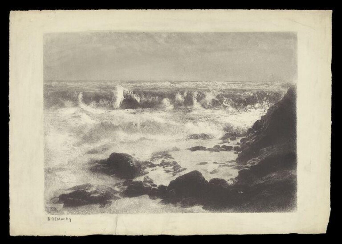 Rocky Coast Stormy Seascape