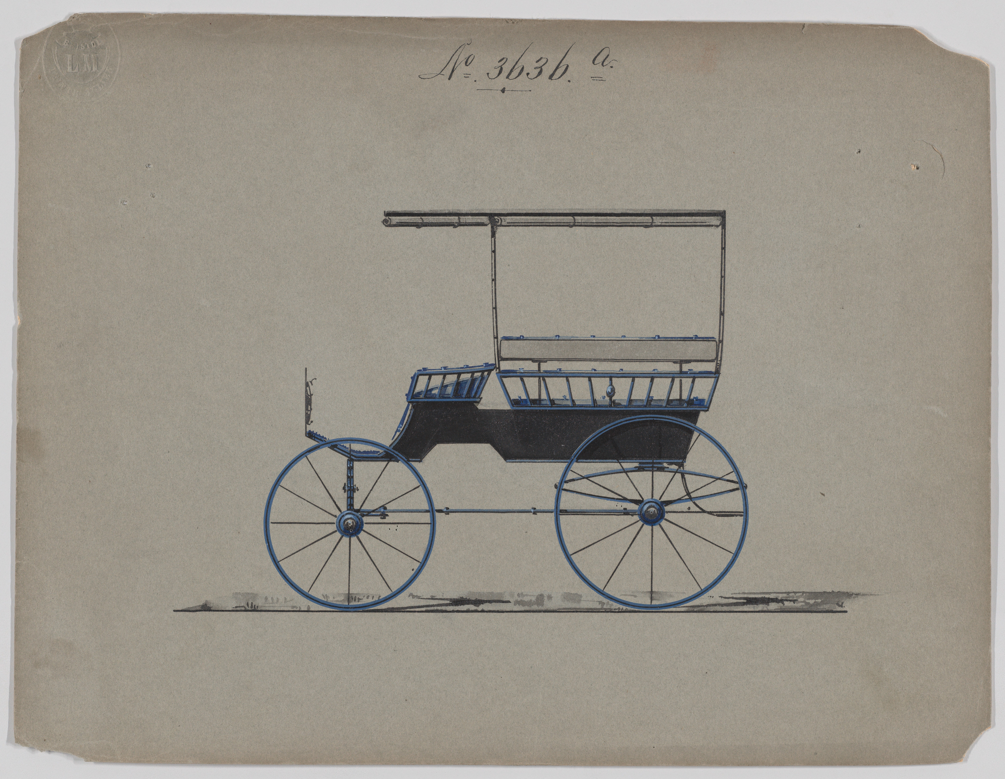 Vintage Horse Carriage Design Drawing