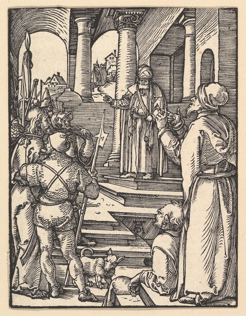 Medieval Ruler Addressing Visitors