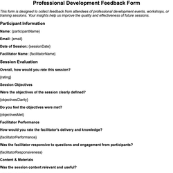 Professional Development Feedback Form