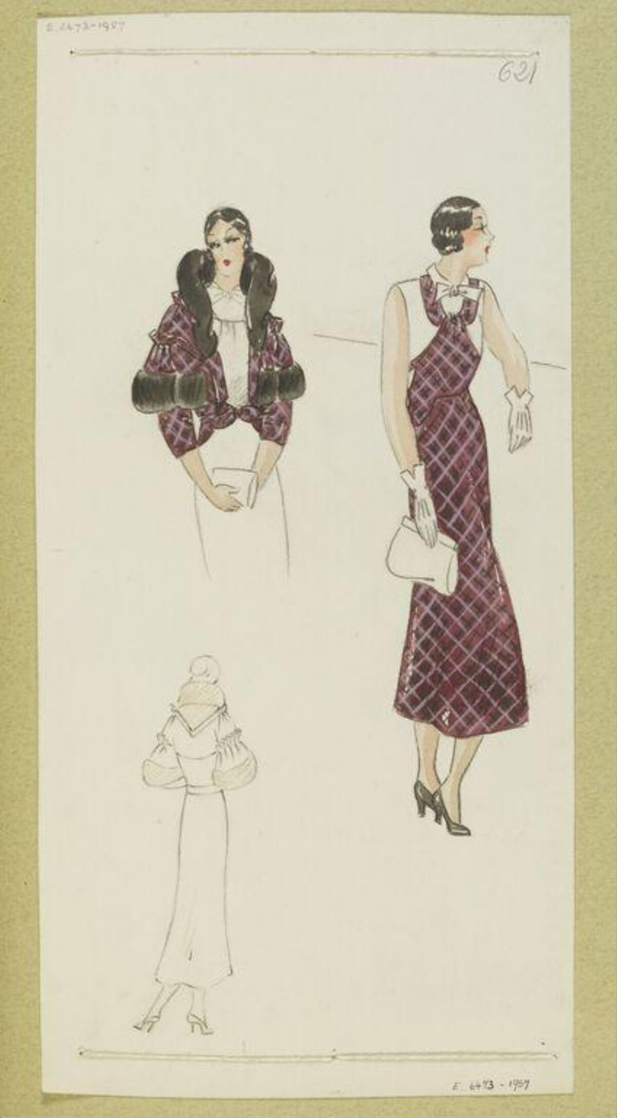 1930s Women's Fashion Design Sketch