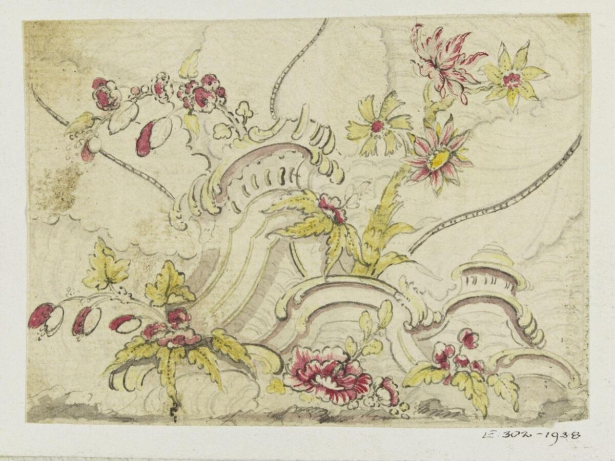 Floral Rococo Decorative Sketch