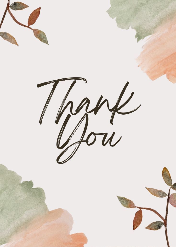 Watercolor Botanical Thank You Card