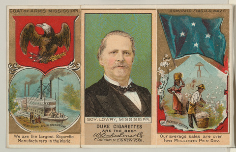 Duke Cigarette Card of Mississippi Governor Lowry