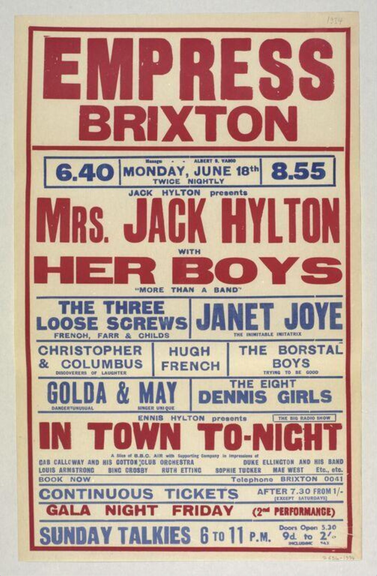 Vintage Empress Brixton Show Poster