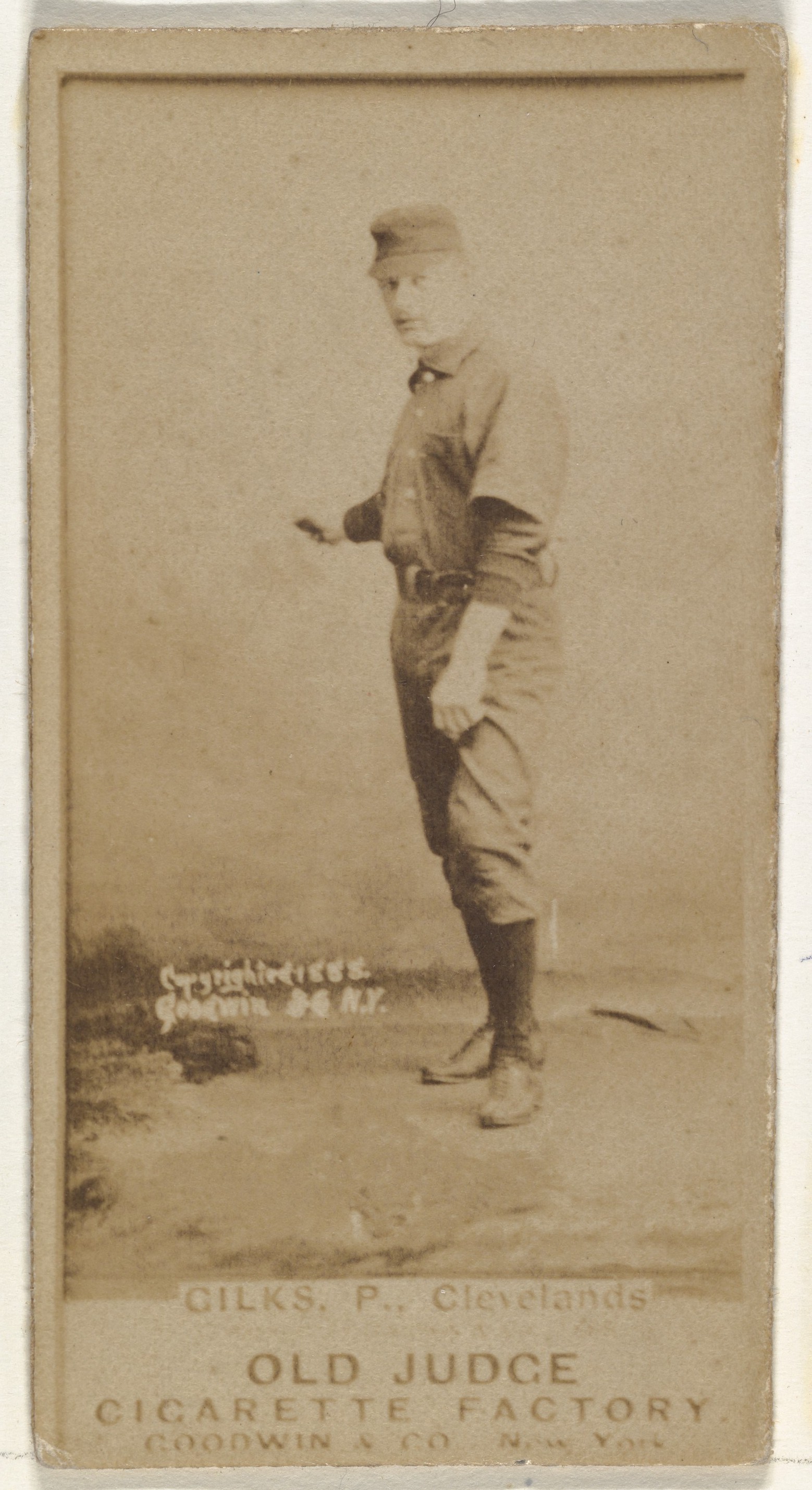 Old Judge Baseball Cigarette Card of Gilks