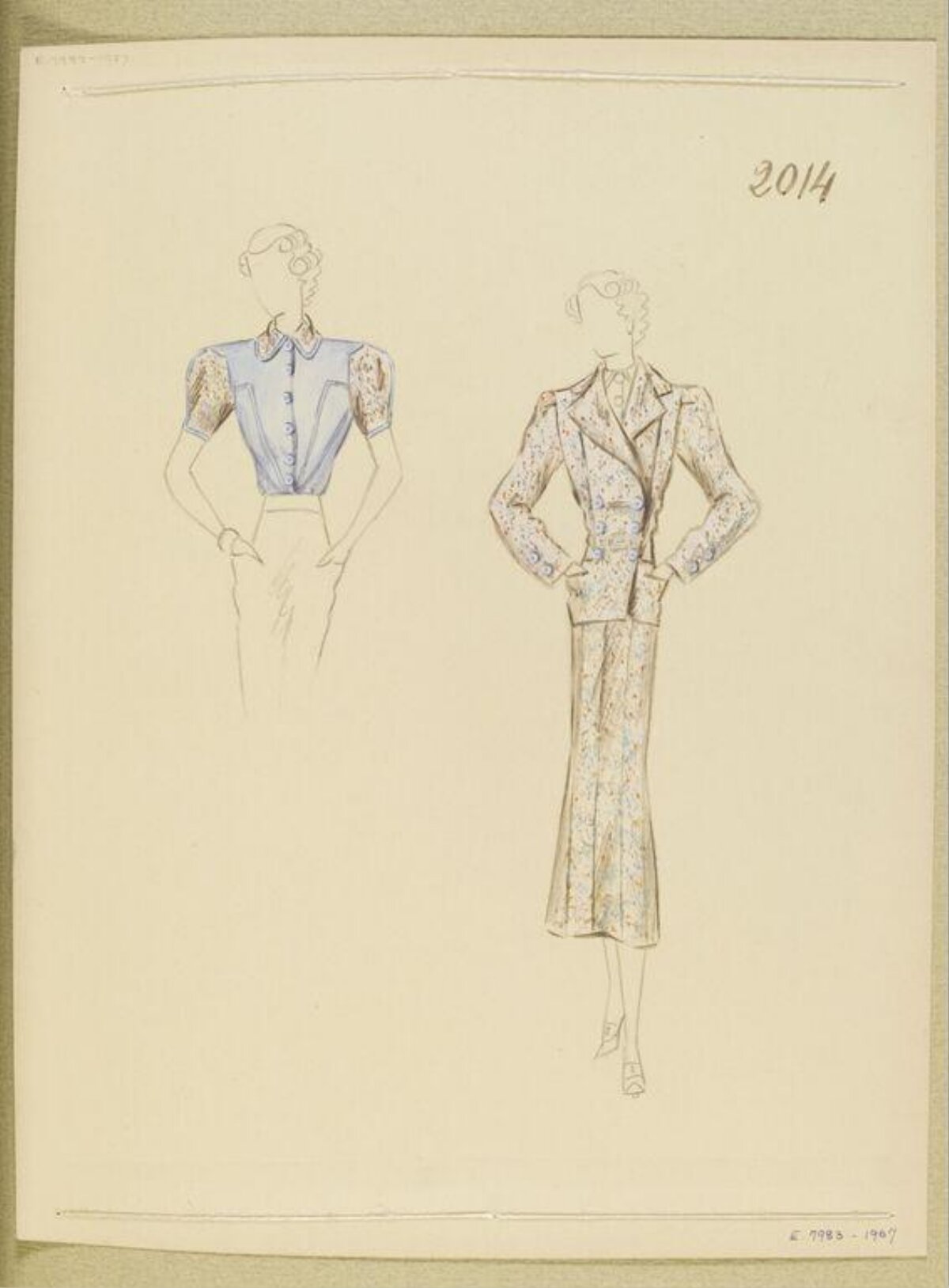 Vintage Women's Fashion Design Sketches