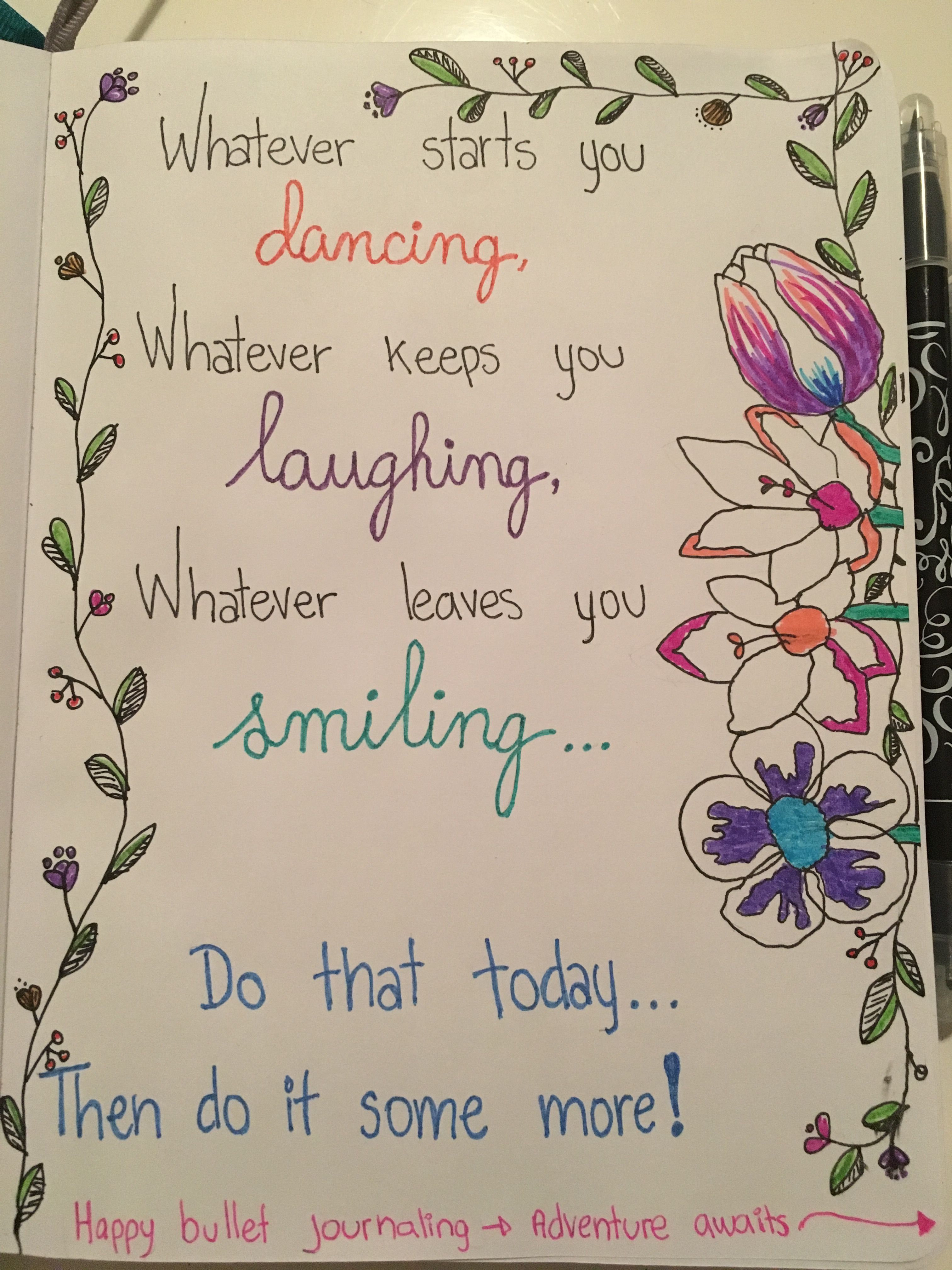Inspirational Quote Bullet Journal Page