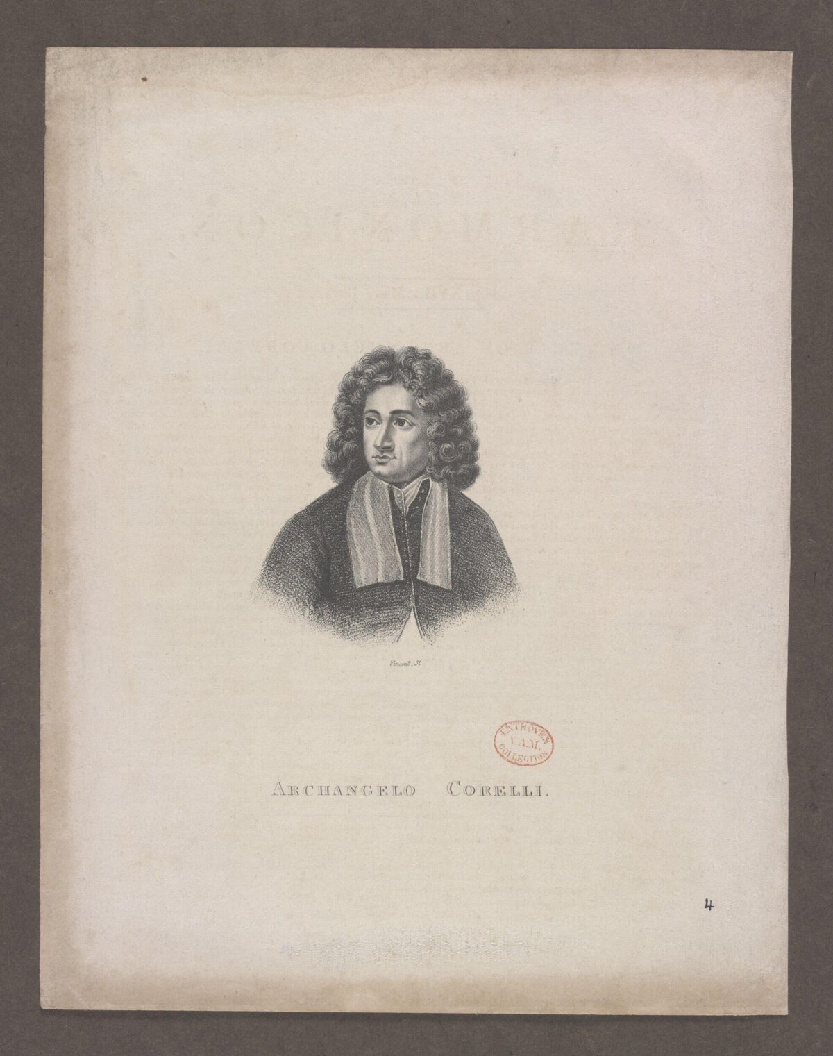 Engraved Portrait of Archangelo Corelli