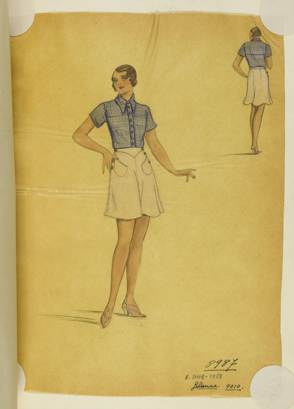 Vintage Women's Outfit Fashion Sketch