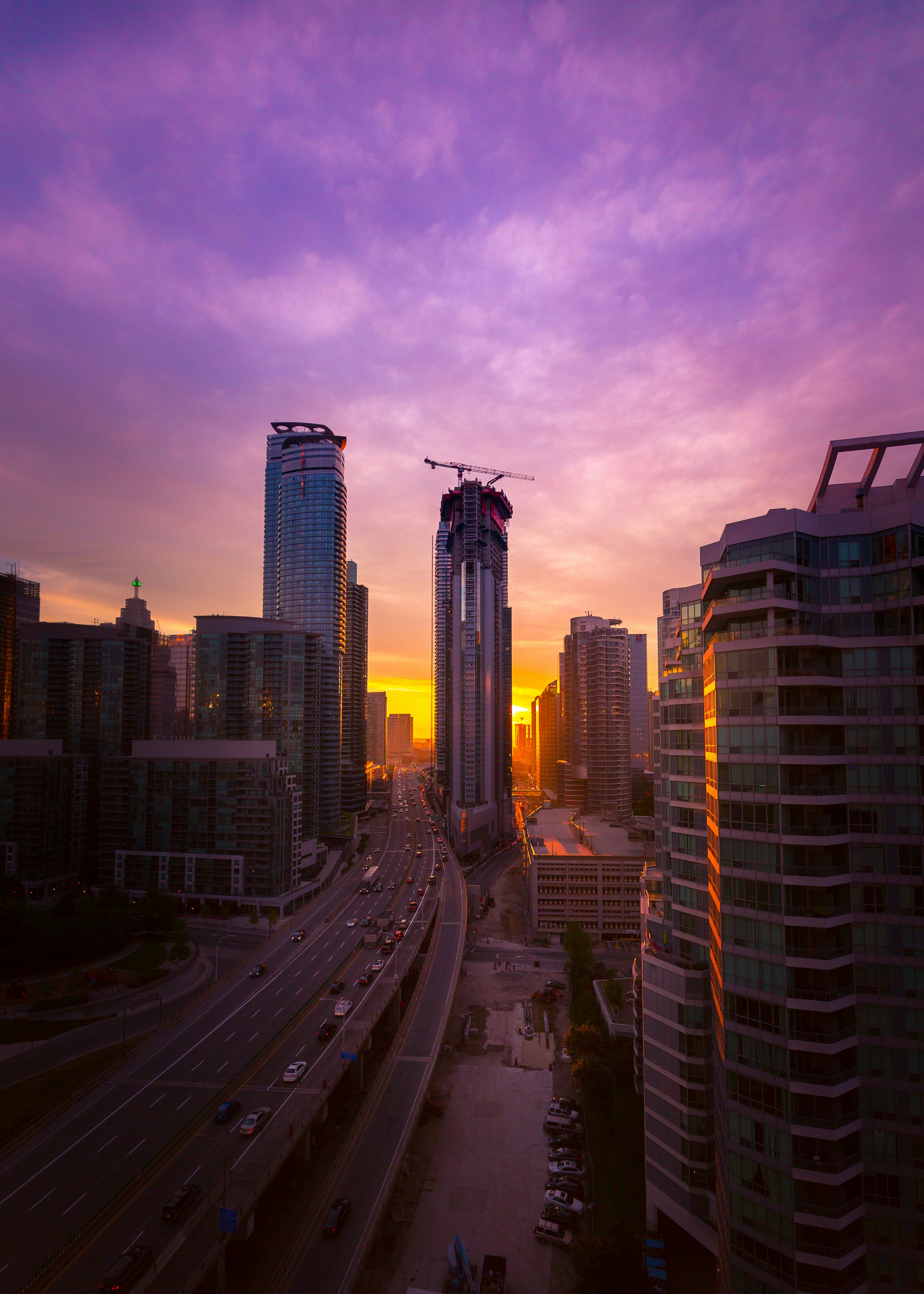 Downtown City Sunset View