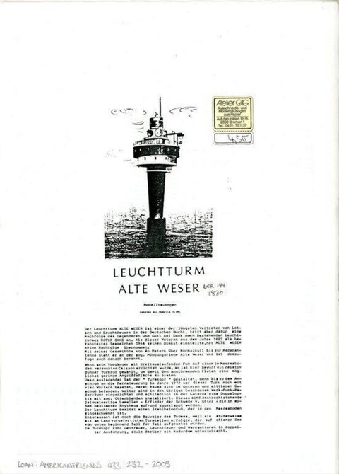 Alte Weser Lighthouse Model Sheet
