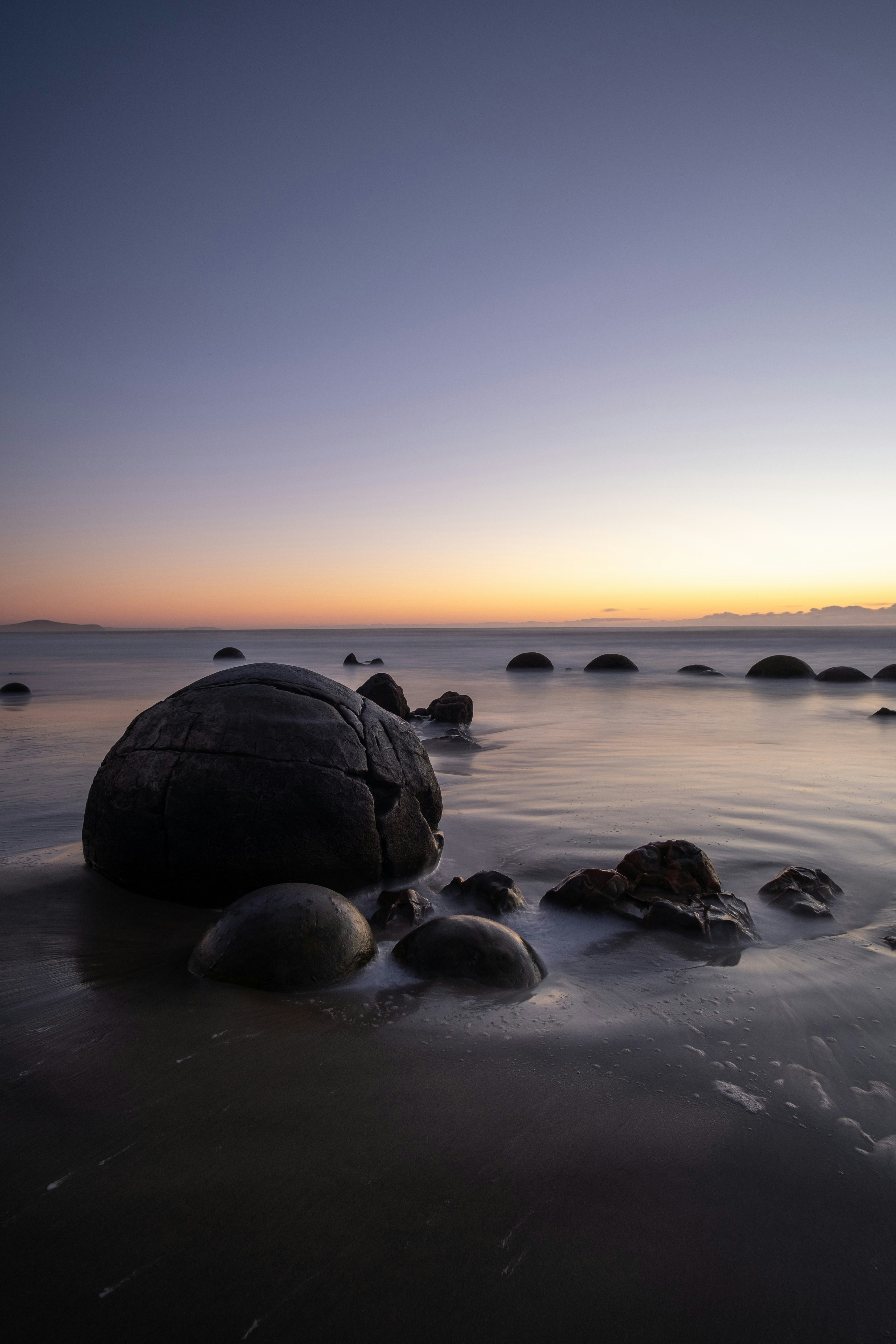 Dawn Beach Boulders Seascape